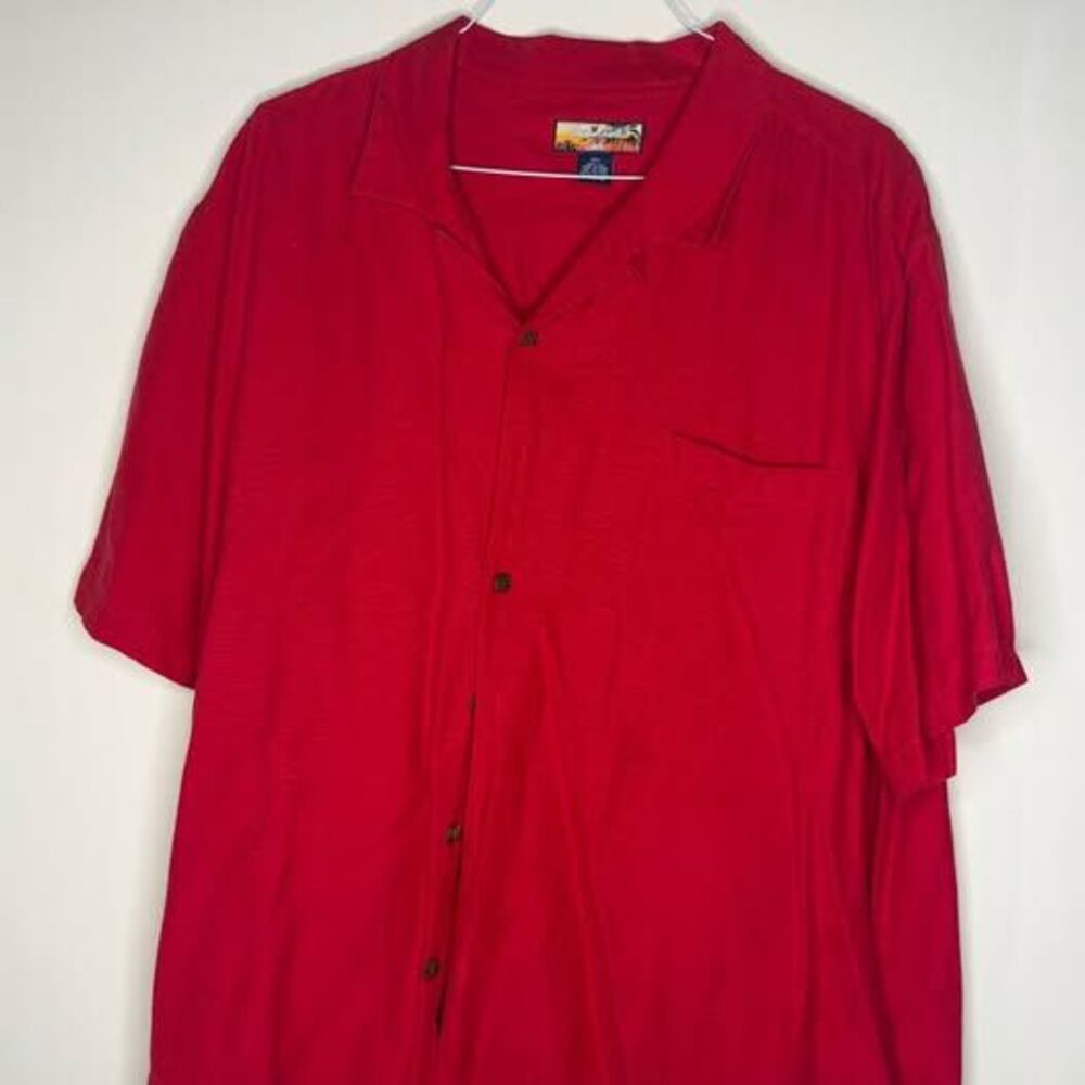 Havana Jack's Cafe Red Silk Shirt XXL